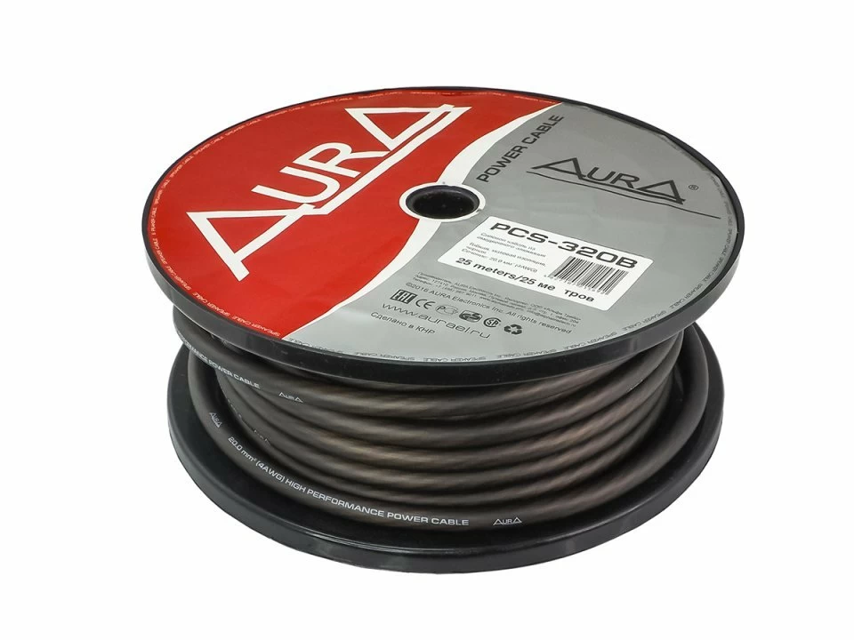 Cablu alimentare AURA PCS 320B, 20mm2 (4AWG), 25M/rola Soundhouse imagine Black Friday 2021