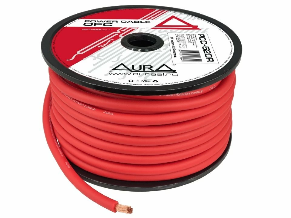 Cablu alimentare AURA PCC 520R OFC, 20mm2 (4AWG), 1m Aura imagine noua