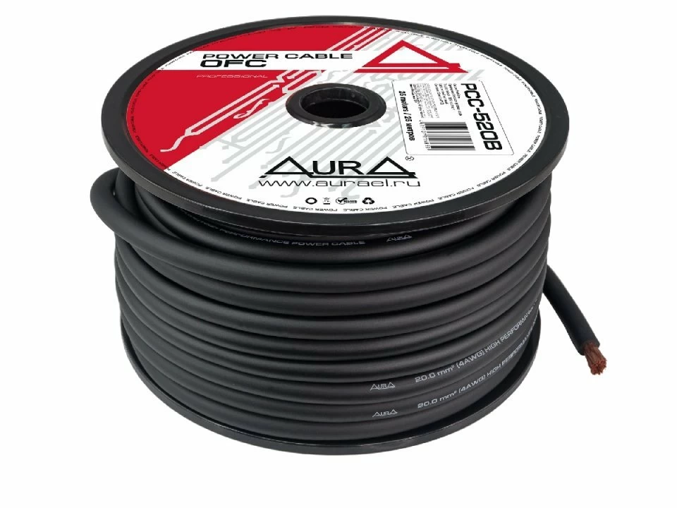 Cablu alimentare AURA PCC 520B OFC, 20mm2 (4AWG), 1m Aura imagine reduceri 2022
