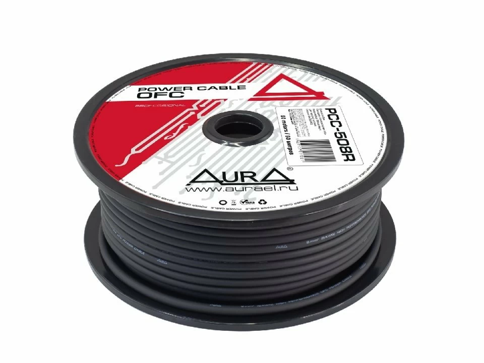 Cablu alimentare AURA PCC 508B OFC, Metru Liniar / Rola 50m, 8mm2 (8AWG)
