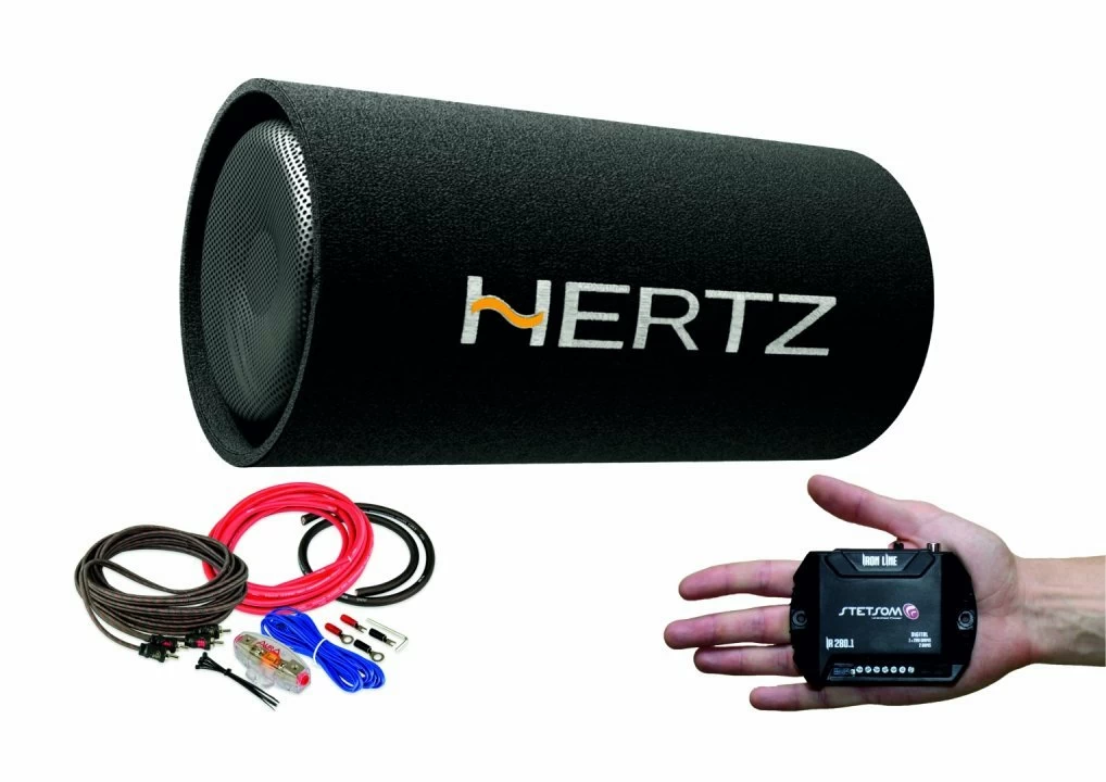 Pachet Subwoofer auto Hertz DST 30.3B + Amplificator Stetsom IR 280.1 + kit de cabluri complet Hertz imagine noua
