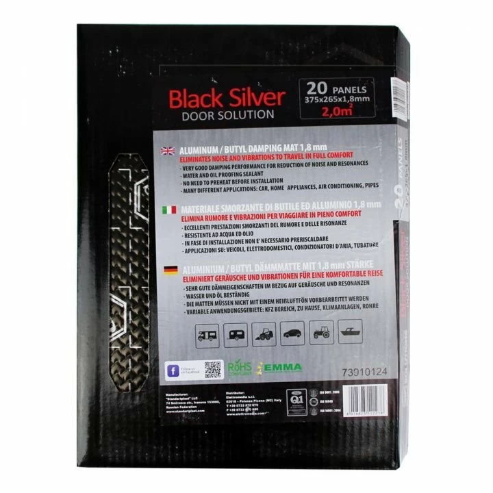 Insonorizant Premium auto STP Black Silver Door Pack, 1,8mm, 2,0m2 soundhouse imagine noua