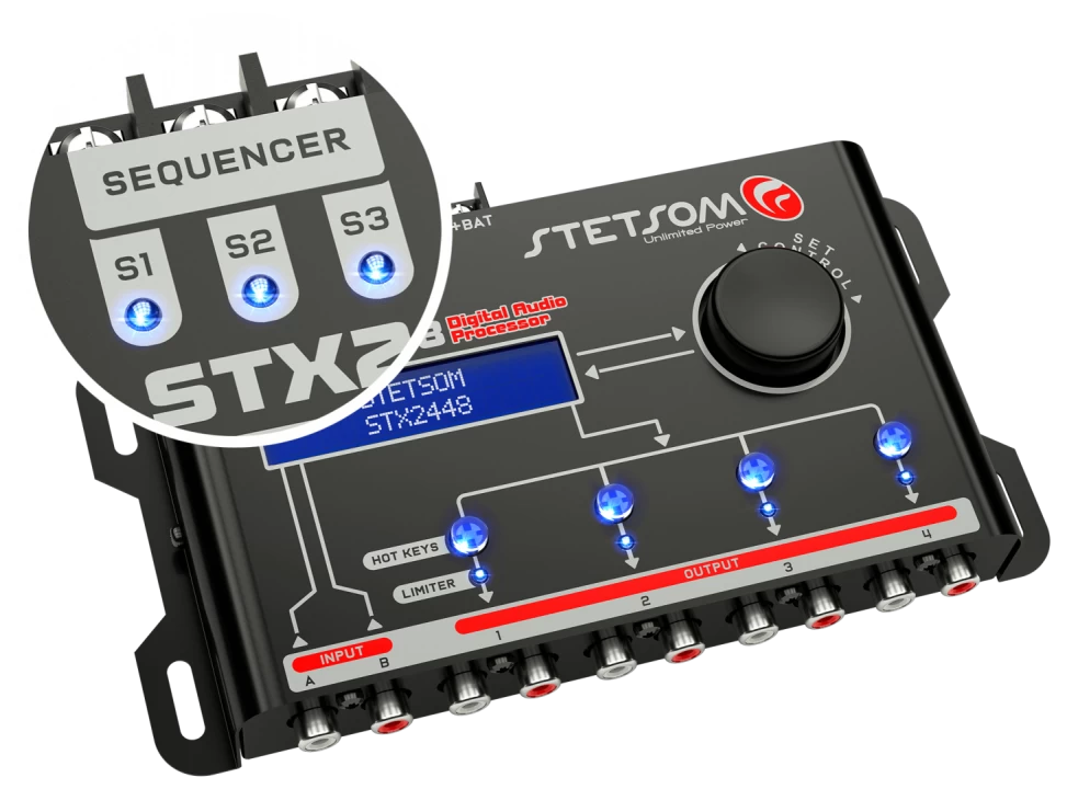 Procesor de sunet auto Stetsom STX2448 DSP, 4 canale