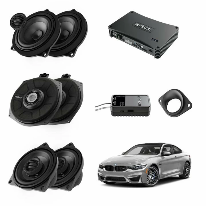Pachet sistem audio Plug&Play Audison dedicat BMW K4E X4M + Amplificator AP F8.9bit 1200W + Conectica dedicata 1200W imagine anvelopetop.ro