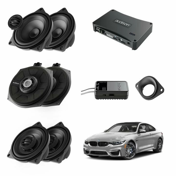 Pachet sistem audio Plug&Play Audison dedicat BMW K4M X4M + Amplificator DSP 1200W 1200W imagine noua