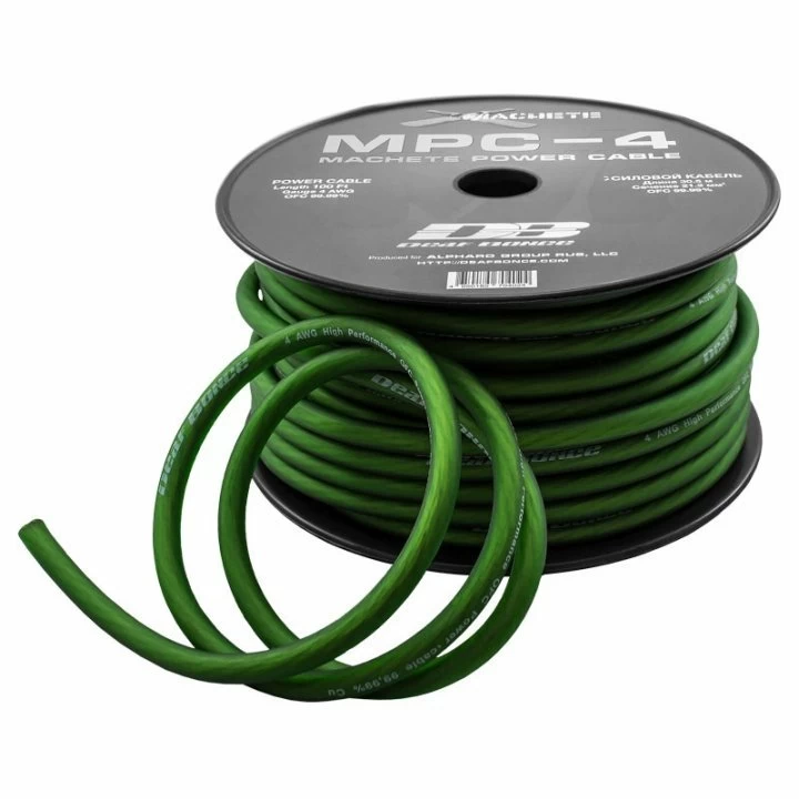 Cablu alimentare Deaf Bonce MPC-4 GA OFC, Metru Liniar / Rola 30m, 20mm2 (4 AWG), Verde