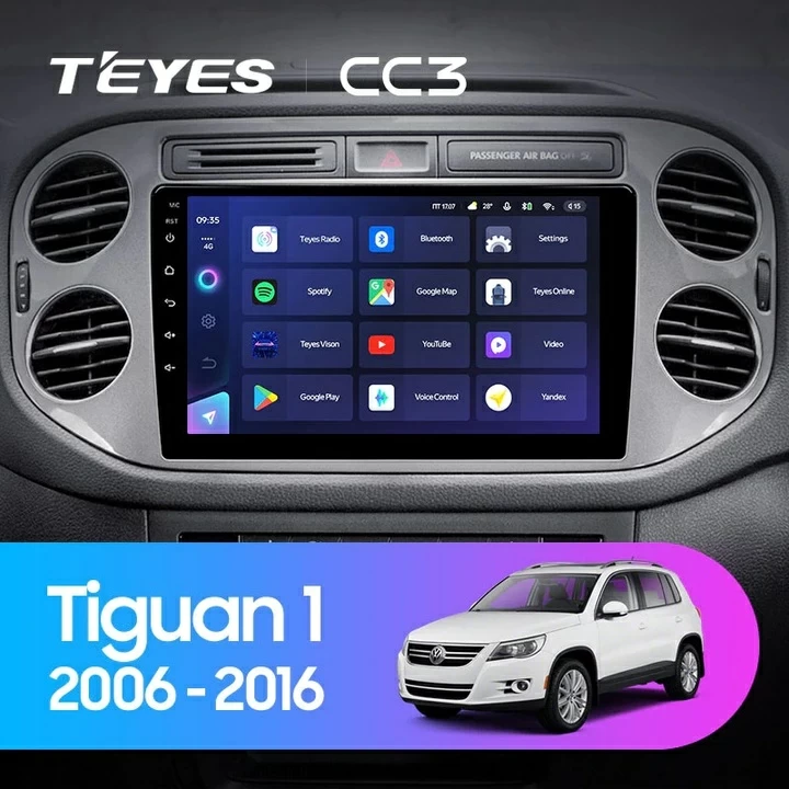 Navigatie Auto Teyes CC3 2K 360° Volkswagen Tiguan 1 2006-2016 6+128GB 9.5″ QLED Octa-core 2Ghz, Android 4G Bluetooth 5.1 DSP 2006-2016 imagine noua