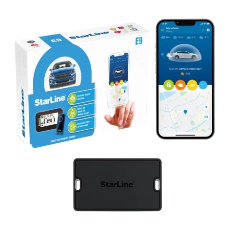 Alarmă auto Smart Starline E9 V2 Mini, Integrare CAN-OEM, pornire motor remote, Bluetooth 5.0