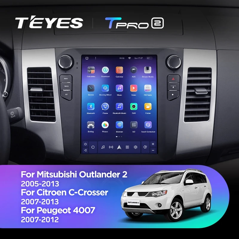 Navigatie Auto Teyes Tip Tesla TPRO 2 Peugeot 4007 2007-2012 4+64GB 9.7` QLED Octa-core 1.8Ghz, Android 4G Bluetooth 5.1 DSP, 0755249842323